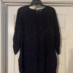 Jennifer Lopez Sparkling Black Long Sleeve Dress